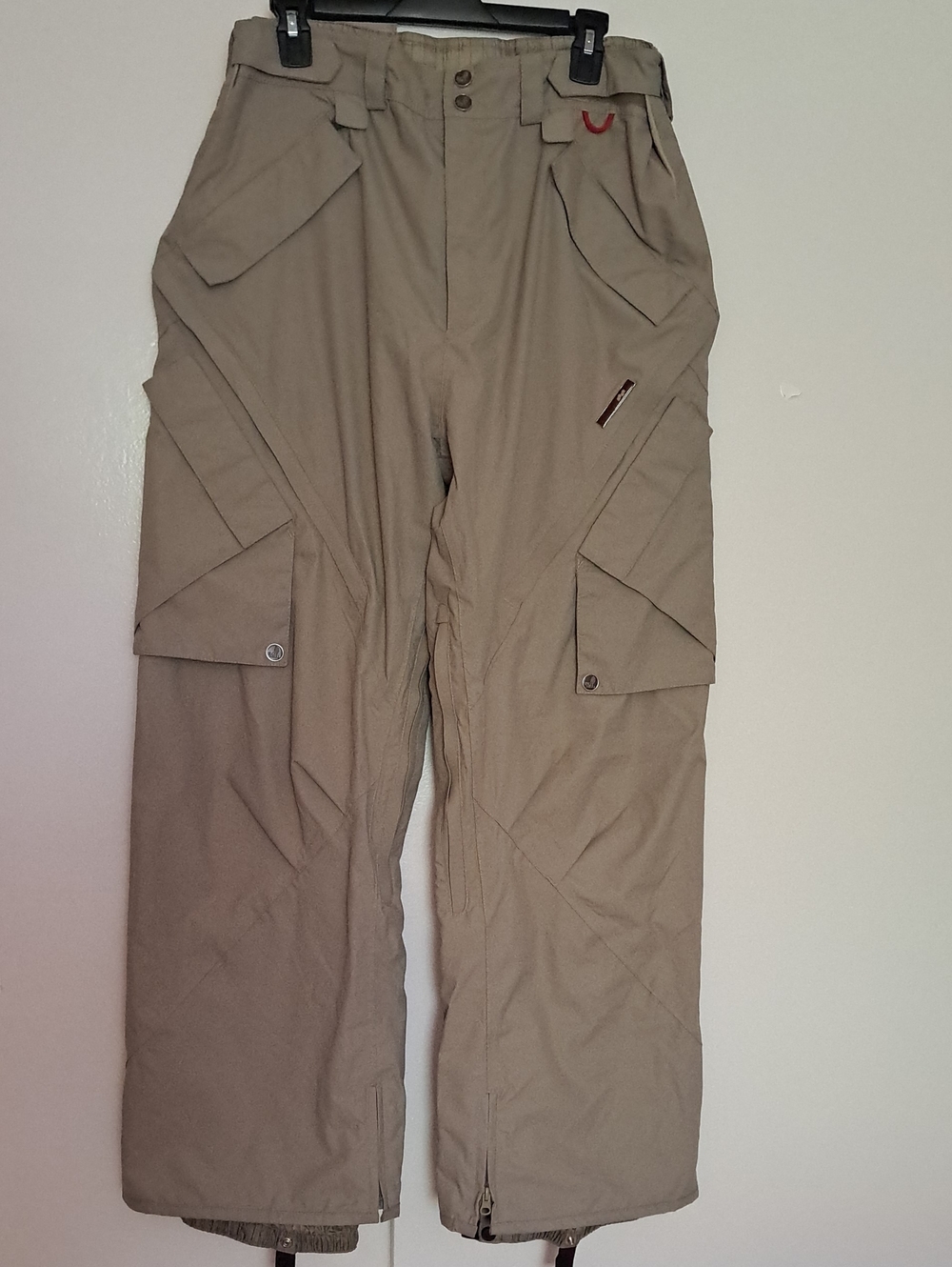 FOURSQUARE Men's Khaki Cargo Snow Pants - Outdoor Insulated Trousers